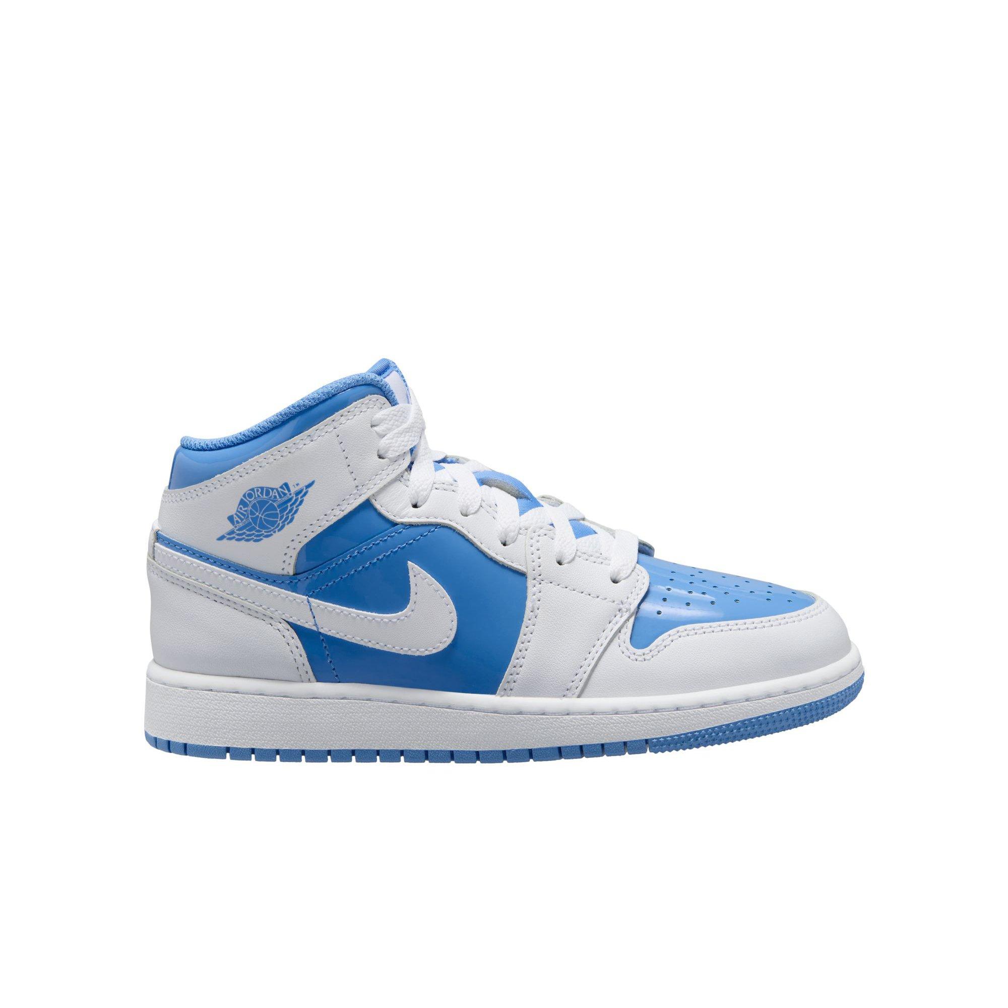 Jordan 1 Mid SE White Legend Blue Grade School Boys Shoe Hibbett